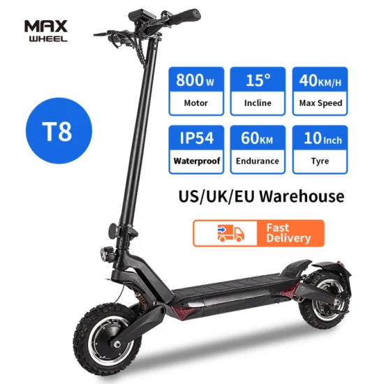 Magazzino UE 1200W Doppio motore 48V Potente scooter elettrico pieghevole da 10 pollici fuoristrada E per adulti